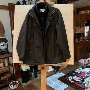 St. John's Bay Men's Lightweight Shirt Jacket in Dark Brown